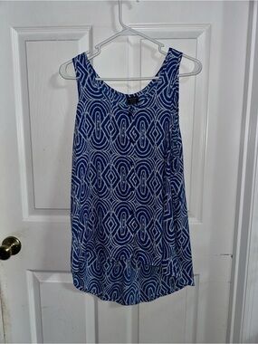 Faded Glory Blue and White Tank Top Size XL (16-18)